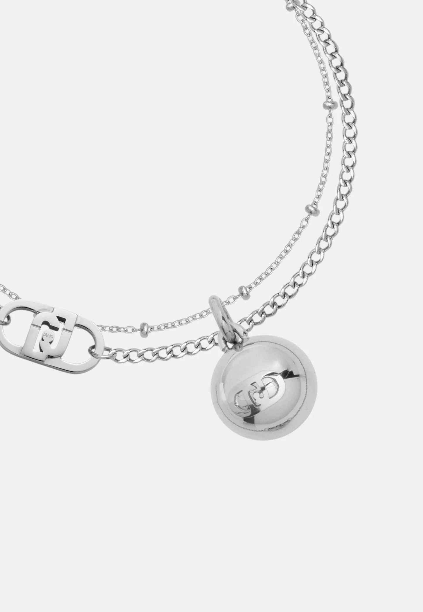 Bracciale Liu Jo Donna Acciaio Silver Doppio Filo Finale Sfera _LJ3040