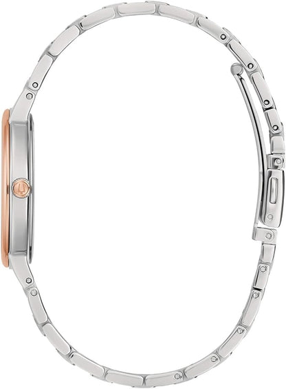 Orologio Bulova Donna Acciaio Argentato e Oro Rosa Solo Tempo _98L327