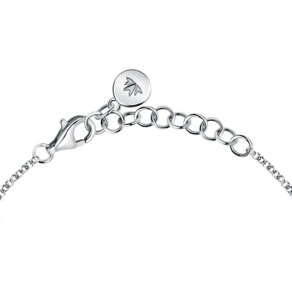 Morellato Damenarmband aus silbernem Stahl mit Kugeln und goldenem Schmetterlingsanhänger _SAUN35 