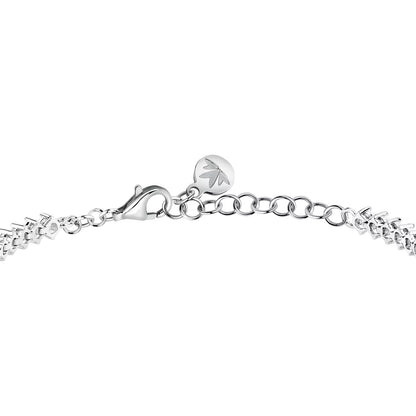 Morellato Damenarmband aus silbernem Stahl mit Kugeln und goldenem Schmetterlingsanhänger _SAUN35 