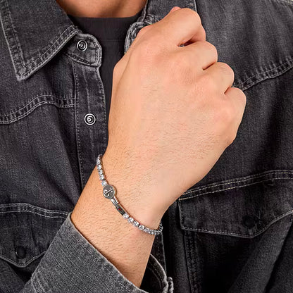Bracciale Sector Uomo Acciaio Tennis Bianco Ancora _SANN66