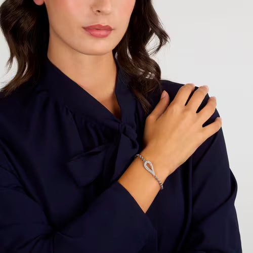 Morellato Damenarmband aus silbernem Stahl mit Kugeln und goldenem Schmetterlingsanhänger _SAUN35 