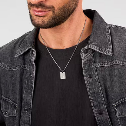 Collana Sector Uomo Acciaio Marine Placchetta _SAGJ35