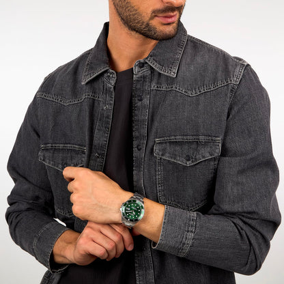 Orologio Sector 240 Uomo Acciaio Quadrante e Lunetta Verde _R3253161059