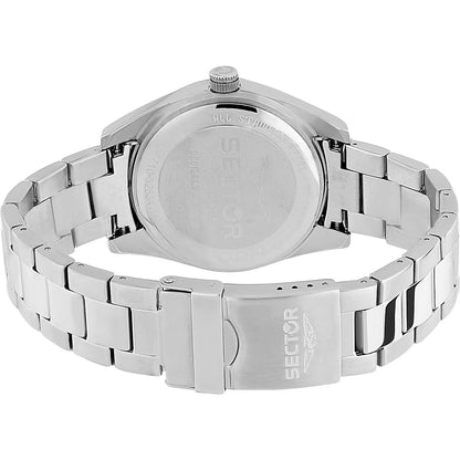 Orologio Uomo Sector 240 Acciaio Argentato Quadrante Nero Elementi Blu _R3253476001