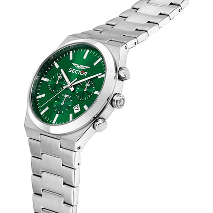 Orologio Sector C300 Uomo Acciaio Silver Cronografo Verde _R3273301002