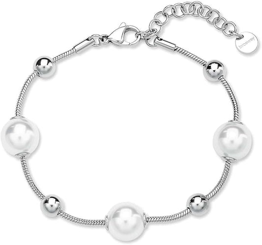 Brosway Bracciale Perfect Donna Acciaio Silver Perle e Sfere _BPC56