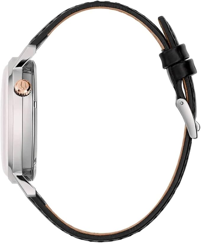 Orologio Bulova Uomo Acciaio Automatico Silver Cinturino Pelle Nero _96A289