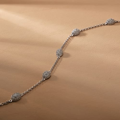 Morellato Damenarmband aus silbernem Stahl mit Kugeln und goldenem Schmetterlingsanhänger _SAUN35 