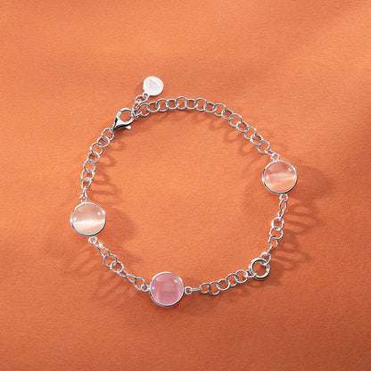 Morellato Damenarmband aus silbernem Stahl mit Kugeln und goldenem Schmetterlingsanhänger _SAUN35 