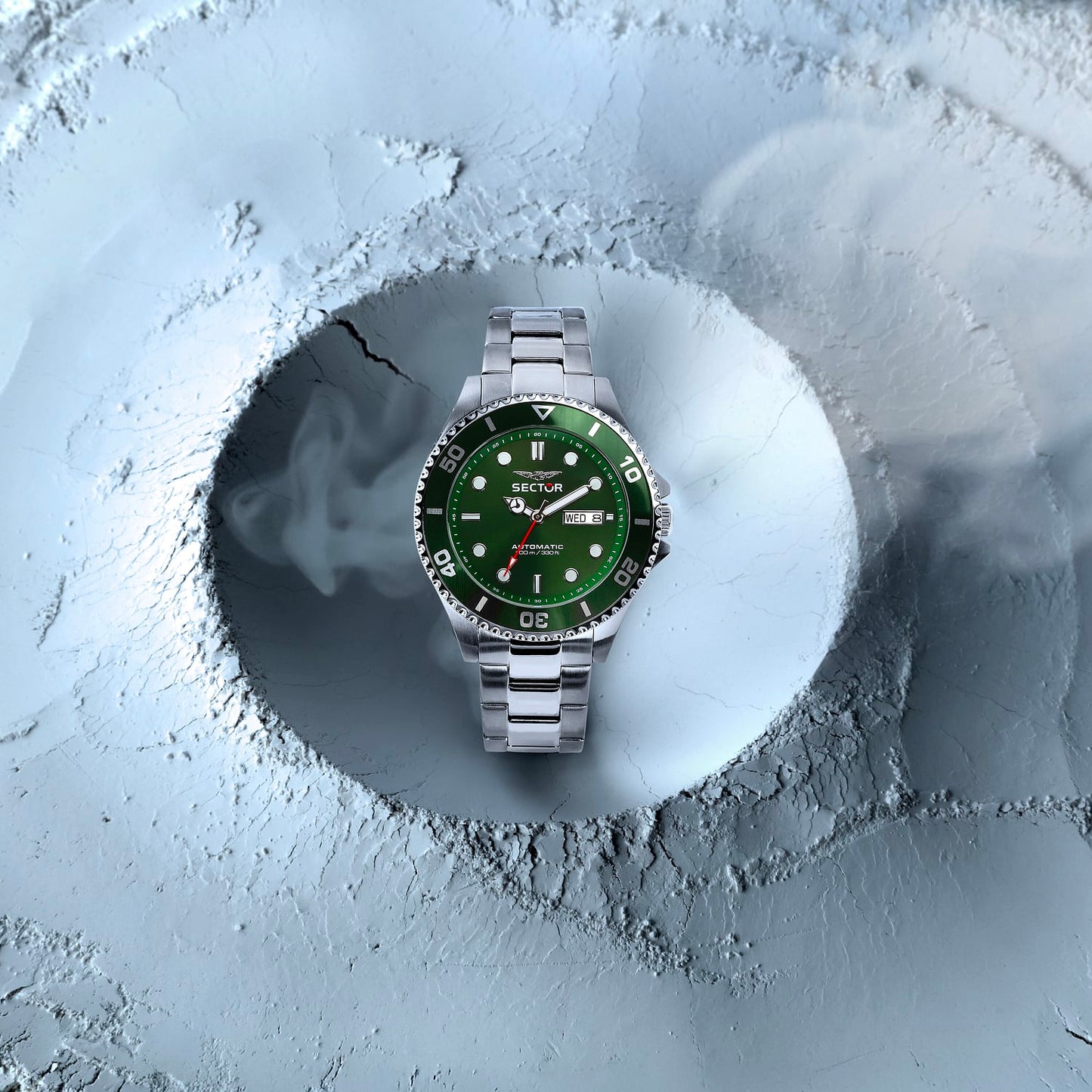 Orologio Sector 240 Uomo Acciaio Quadrante e Lunetta Verde _R3253161059