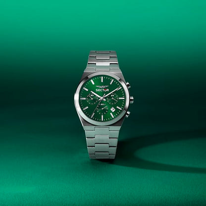 Orologio Sector C300 Uomo Acciaio Silver Cronografo Verde _R3273301002