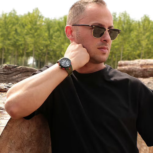 Orologio Sector Ex 28 Uomo Analogico-Digitale Cinturino PU Verde Militare _R3251532001