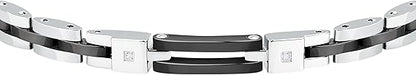 Bracciale Sector Uomo Acciaio Silver Ceramica Nera Diamonds _SAFR46
