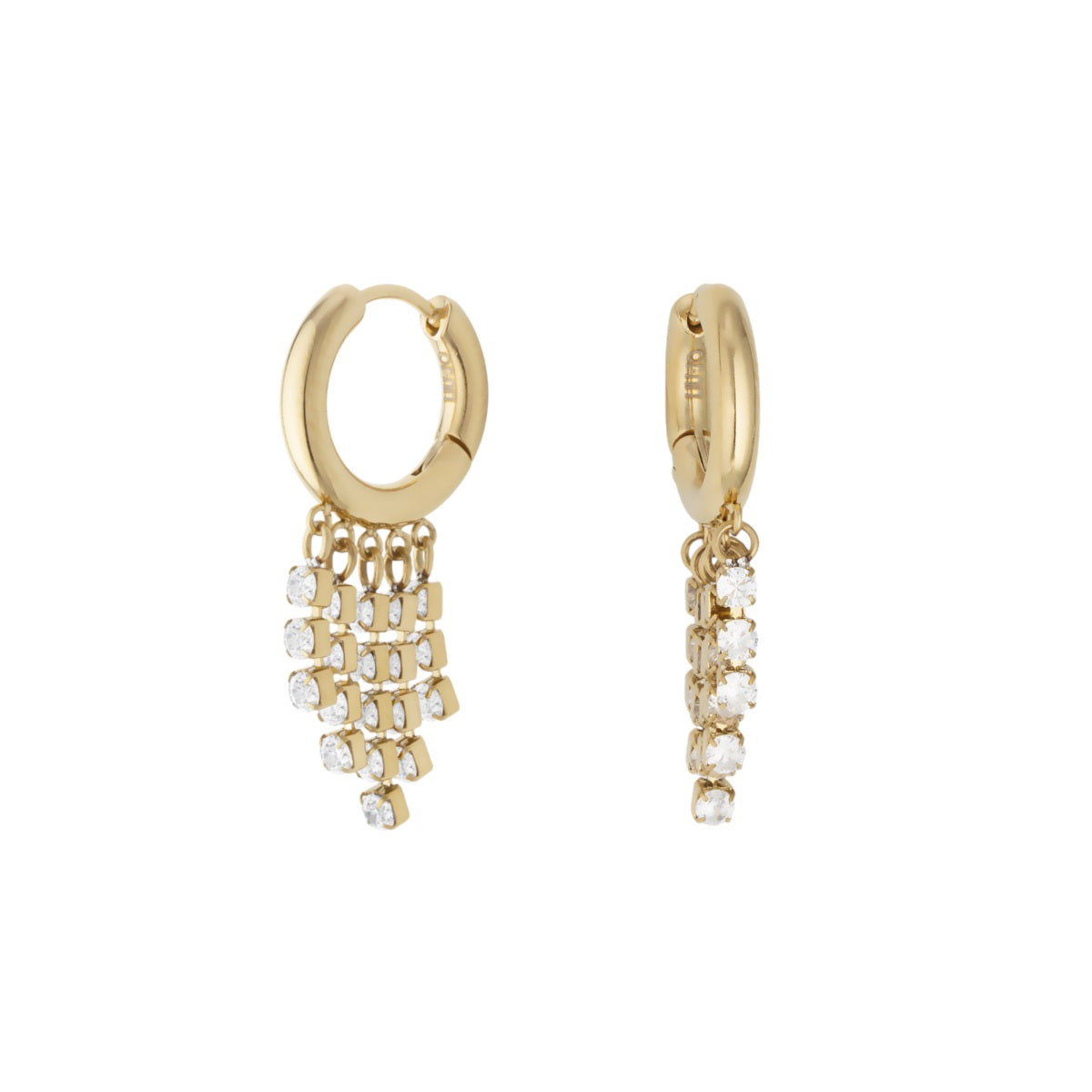 Orecchini LIU JO Donna Acciaio Gold Pendenti Stile Tennis _LJ2993