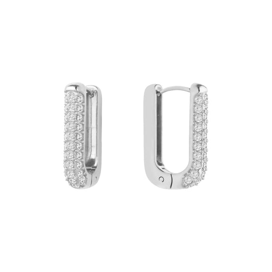 Orecchini LIU JO Donna Acciaio Silver Rettangolare Cristalli  _LJ3000