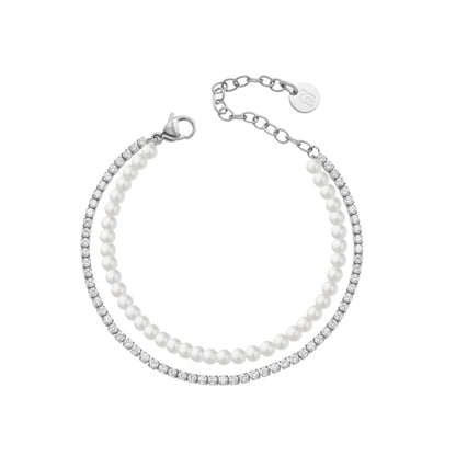 Bracciale Liu Jo Donna Acciaio Silver Multifilo Tennis e Perle _LJ3025