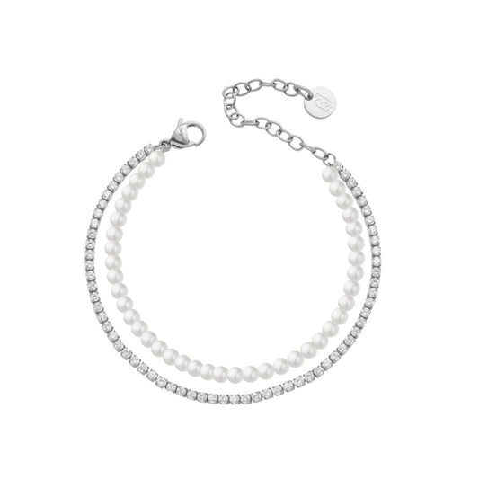 Bracciale Liu Jo Donna Acciaio Silver Multifilo Tennis e Perle _LJ3025