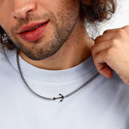 Collana Sector Uomo Acciaio Marine Silver Ancora _SAGJ30
