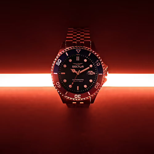 Orologio Uomo Sector Automatico Lunetta Blu Rosso Tempo e Data _R3223161018