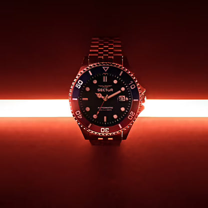 Orologio Uomo Sector Automatico Lunetta Blu Rosso Tempo e Data _R3223161018