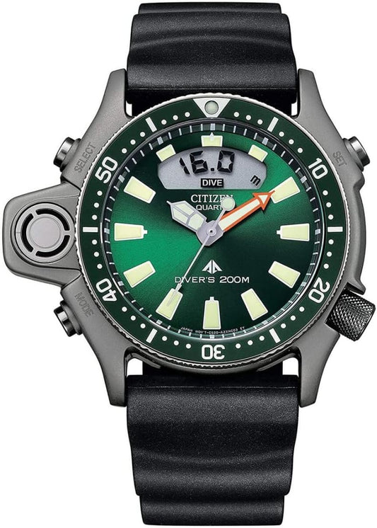 Orologio Citizen Uomo Acciaio Silicone Nero Promaster Diver's Verde LIMITED EDITION _JP2007-17X