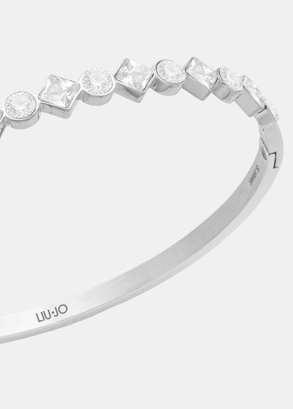 Bracciale Liu Jo Donna Acciaio Silver Rigido Cristalli Vetro_LJ3036