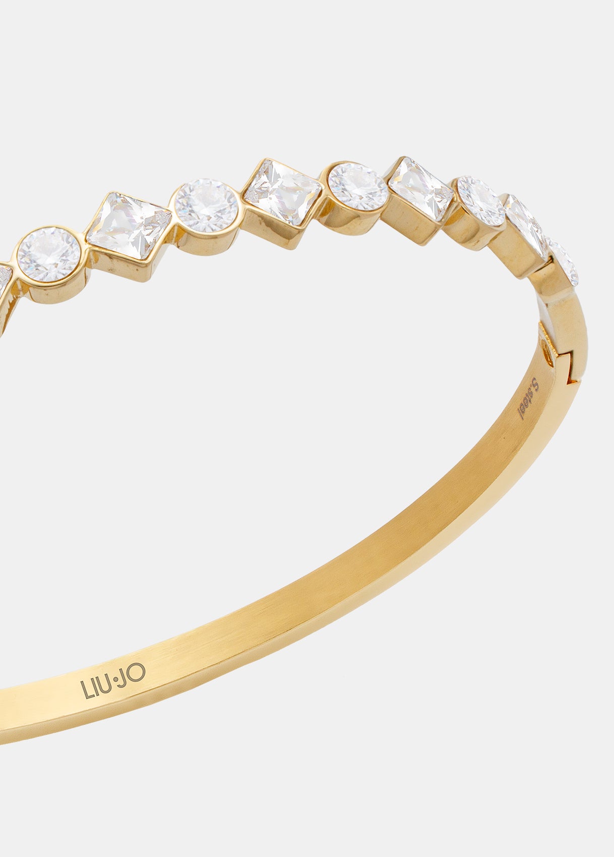 Bracciale Liu Jo Donna Acciaio Gold Rigido Cristalli Vetro_LJ3037