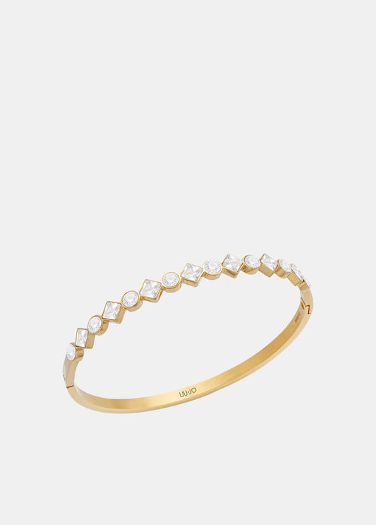 Bracciale Liu Jo Donna Acciaio Gold Rigido Cristalli Vetro_LJ3037