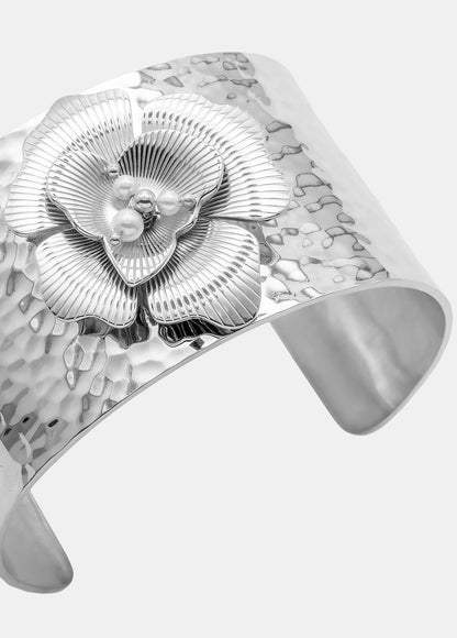 Bracciale Liu Jo Donna Acciaio Silver Rigido Maxi Fiore _LJ3082