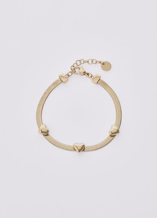 Bracciale LIU JO Donna Acciaio Snake Piatto Gold Cuori _LJ3187
