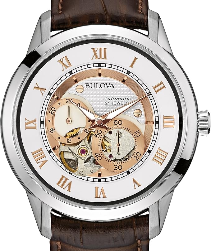 Orologio Bulova Uomo Sutton Automatic Pelle Marrone _96A172