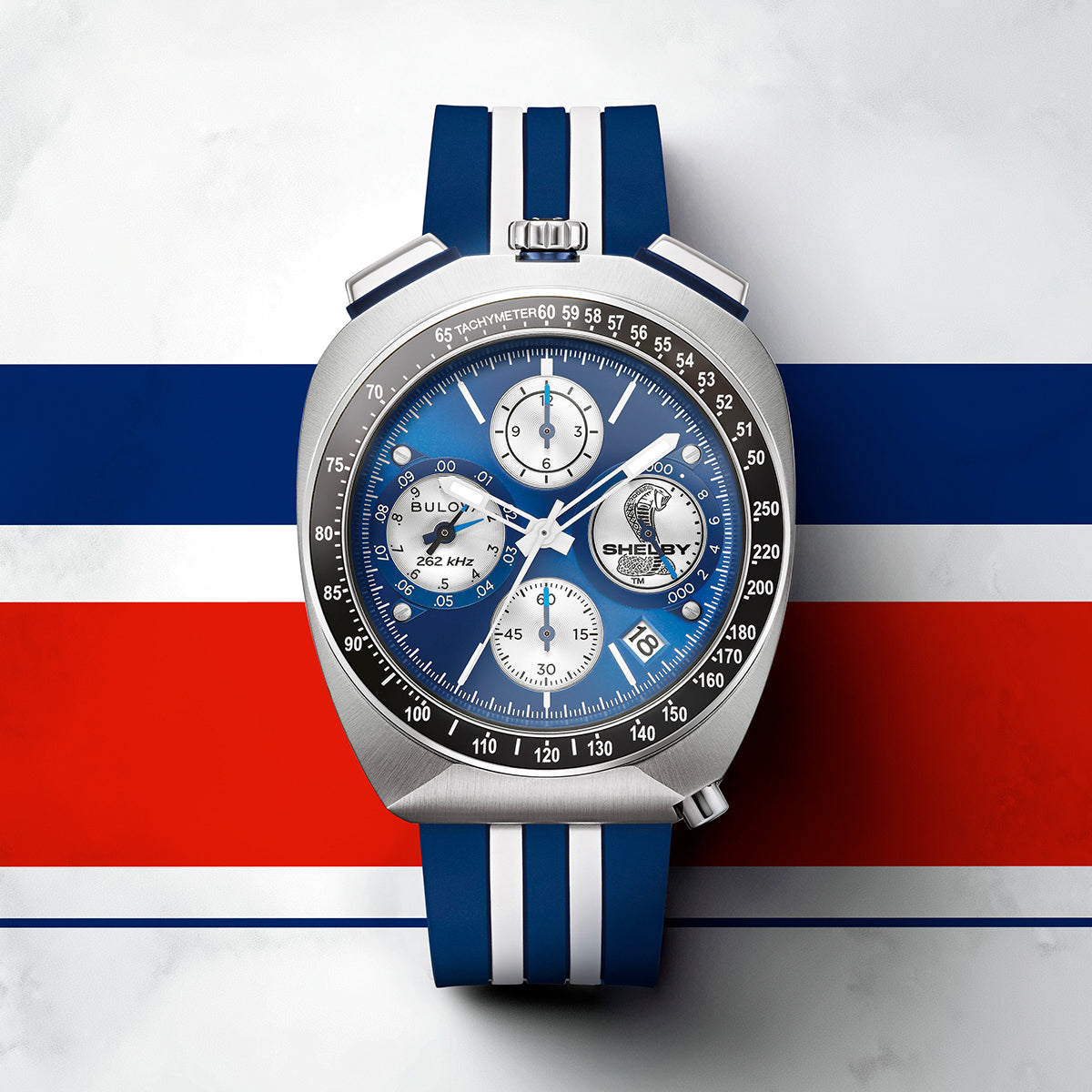 Orologio Bulova Uomo Shelby 150th Ann Limited Edition Racer Silicone Blu _98B452