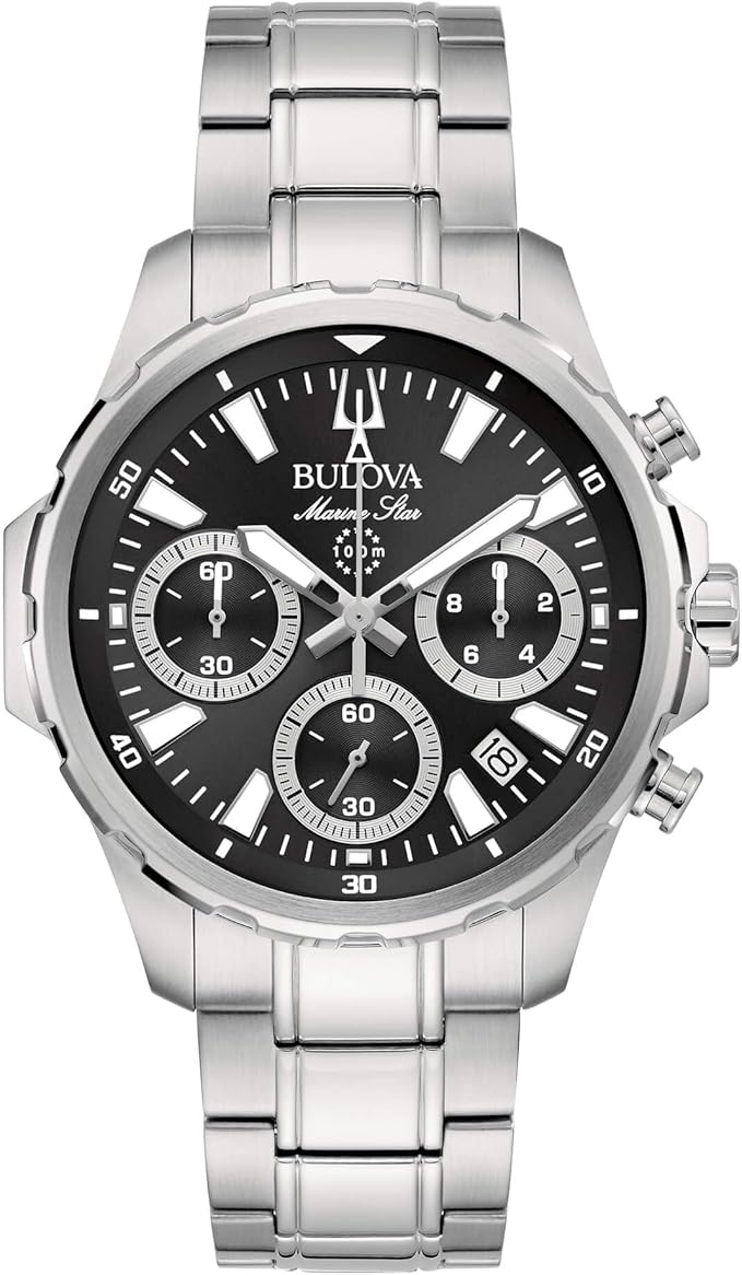 Orologio Bulova Marine Star Crono Uomo Acciaio Nero _98B467
