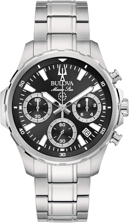 Orologio Bulova Marine Star Crono Uomo Acciaio Nero _98B467