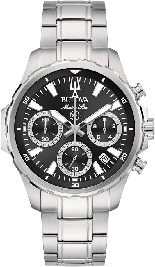 Orologio Bulova Marine Star Crono Uomo Acciaio Nero _98B467