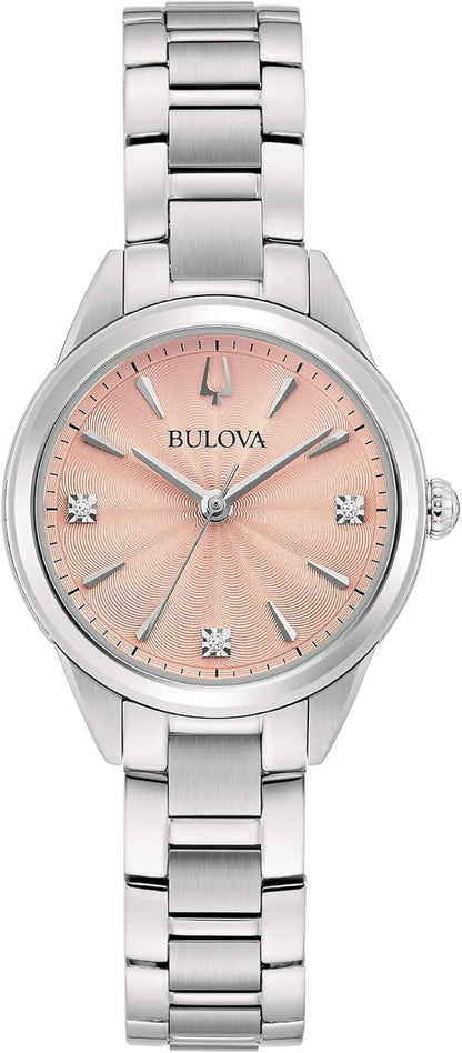 Bulova Lady Petite Damenuhr, Stahl, Nur Zeit, Rosa _96P254 