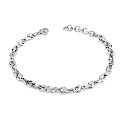 Boccadamo Herrenarmband aus Silber und schwarzem Stahl mit Zirkonia _ABR721 