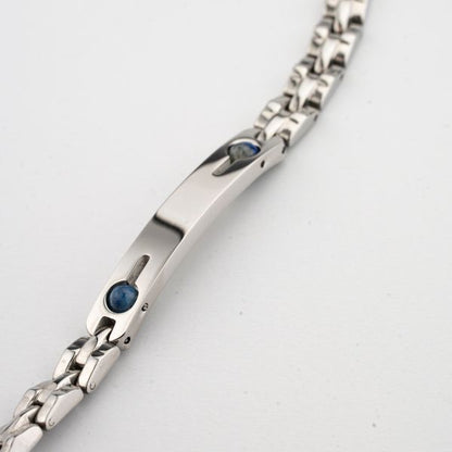 Bracciale Boccadmo Uomo Acciaio Piastra con Lapislazzuli _ABR787B