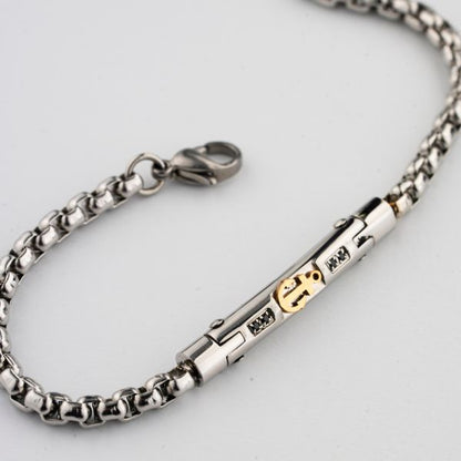 Boccadamo Herrenarmband aus Silber und schwarzem Stahl mit Zirkonia _ABR721 