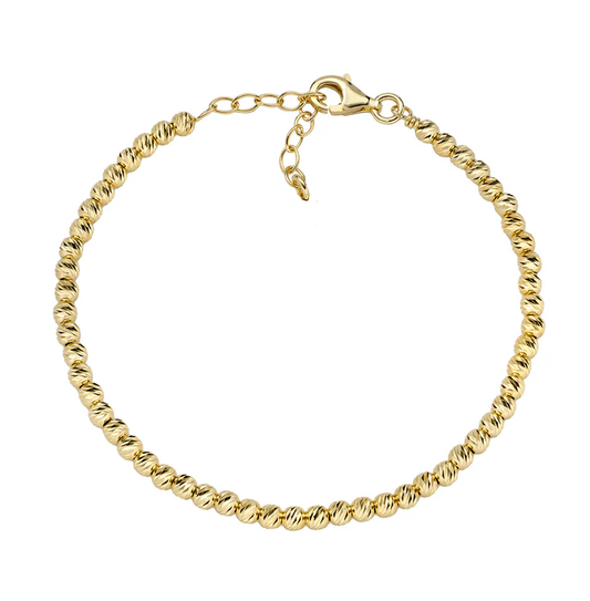 Bracciale MilleLuci Donna Argento 925 Gold Sfere Sfaccettate 3mm _AGB037