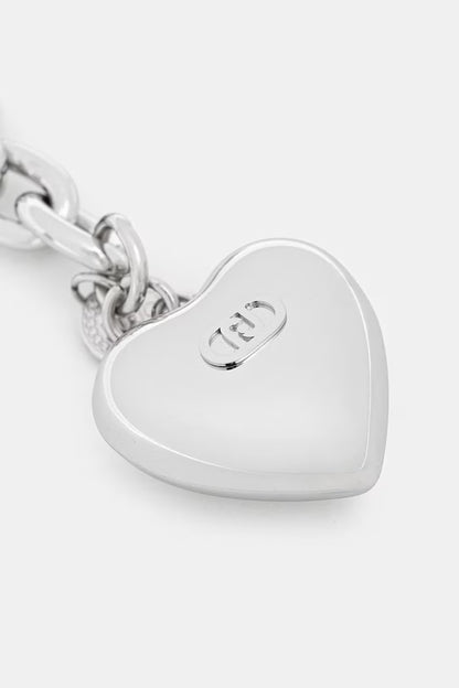 Bracciale Liu Jo Donna Acciaio Silver Catena Larga con Ciondolo Cuore Big _LJ3060