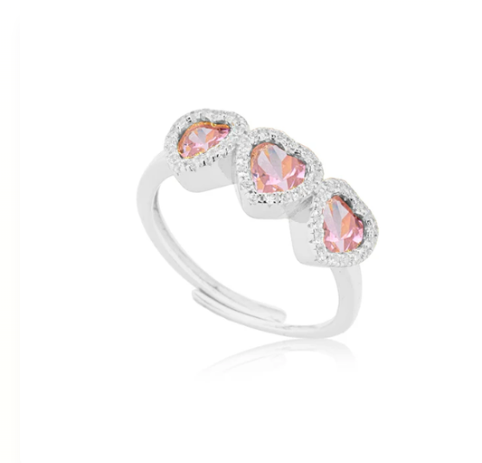 Anello Le Scritte dell'Amore Donna Argento 925 Trylogy Cuore Rosa _LSA13