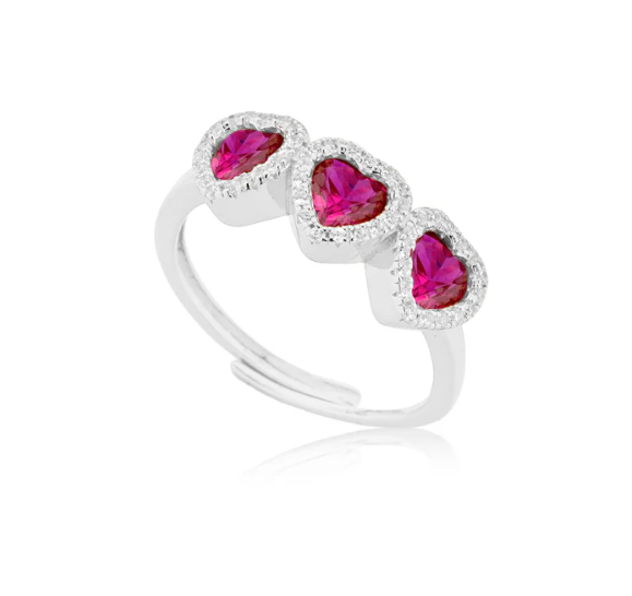 Anello Le Scritte dell'Amore Donna Argento 925 Trylogy Cuore Rosso _LSA14