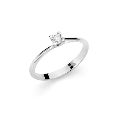 Anello Miluna Donna Oro Bianco 18 Kt Solitario Diamante Taglio Brillante 0,15ct _LID3291-015G7  TG 14