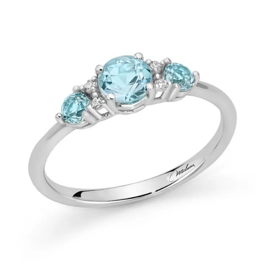 Anello Miluna Donna Oro Bianco 9kt Topazio e Diamanti _LID3747X