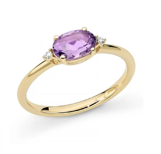 Anello Miluna Donna Oro Giallo 9kt Ametista e Diamanti _LID3891X