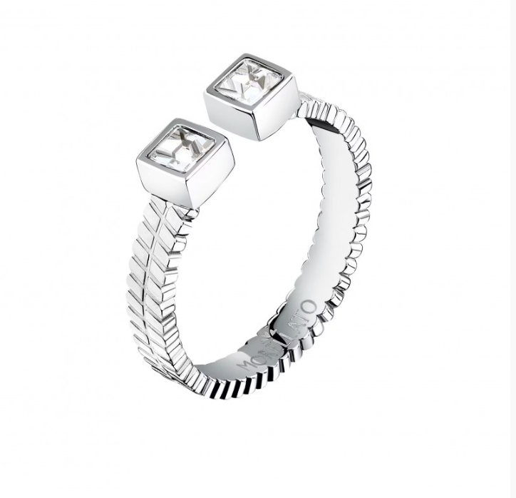 Anello Morellato Donna Acciaio Silver Regolabile Cristalli Bianchi _SAVY39014