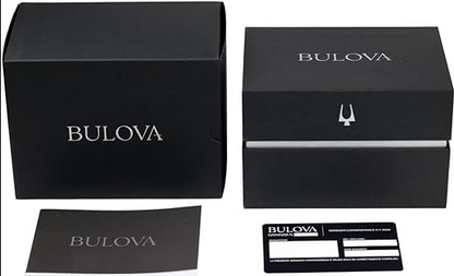 Orologio Bulova Uomo Acciaio Quadrante Nero Tempo-Data _96B123