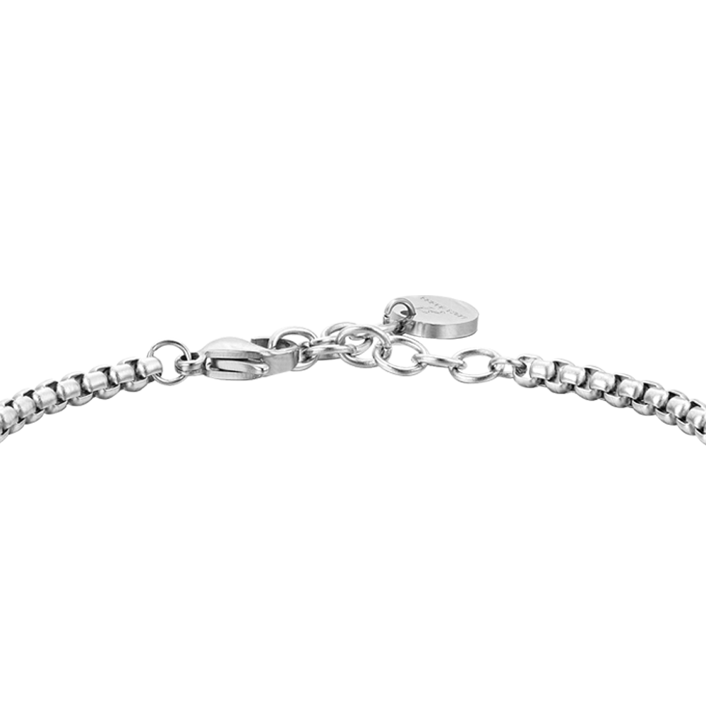 Bracciale Luca Barra Uomo Acciaio Agata Nera _BA1697